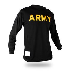 US ARMY APFU T-Shirt Long Sleeve Physical Fit, Black, Medium